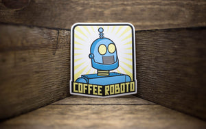 Coffee Roboto Matte Stickers